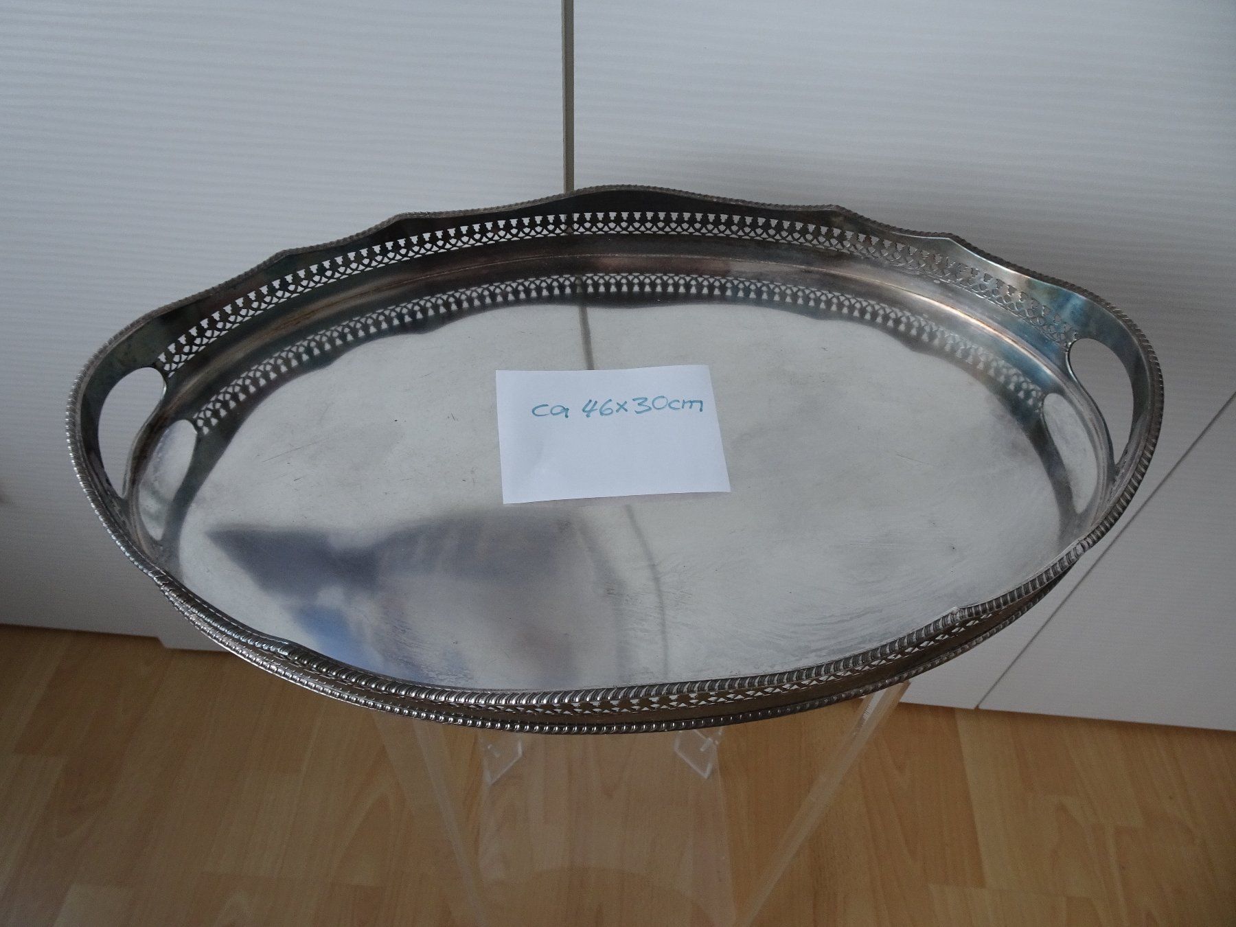 Piatti di portata: ANTIQUE SHEFFIELD SILVER PLATED TRAY 46x30 Serviertablett – Usato da Oberwil b. Zug venduto da JICKY-1889 3