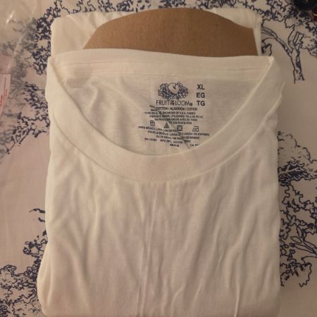 T-shirt blanc deux, XL 100% cotton