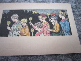 No 10 Antike Postkarte KINDER kleine LICHTER AB NUR 75 RP