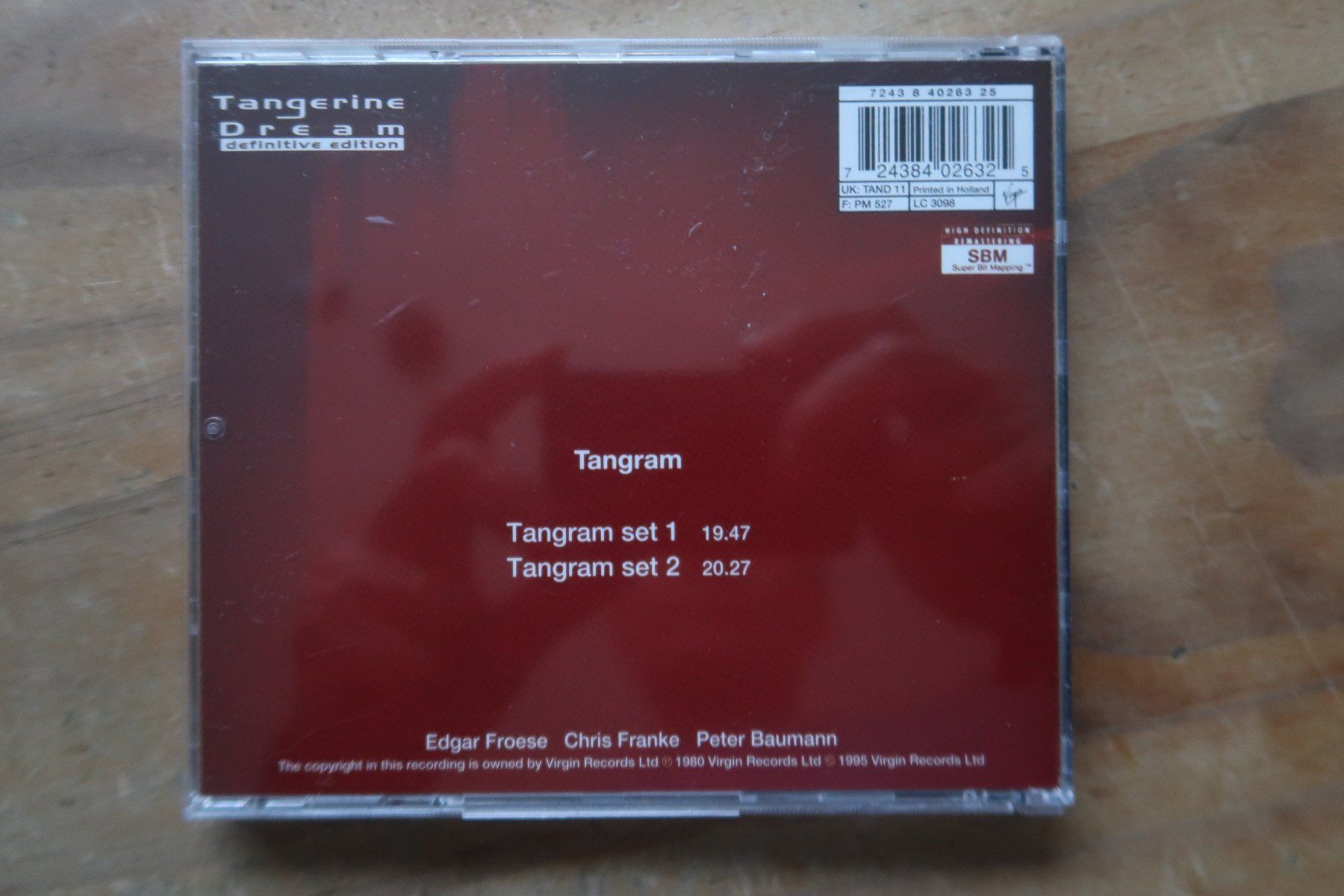 CDs: TANGERINE DREAM - TANGRAM - CD – Gebraucht aus Basel von Patiscat 1