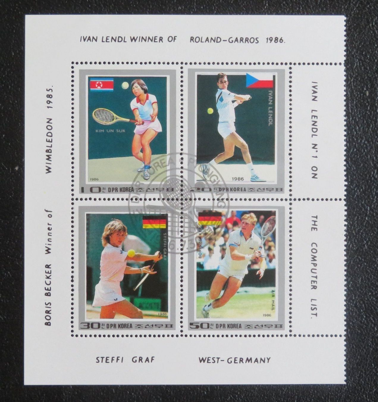 Tutti i francobolli: Sonderblock Roland-Garros 1986 – Usato da Lachen SZ venduto da peace0
