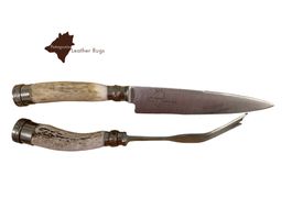 Messer- und Gabel-Set mit Hirschgeweih-Griffen