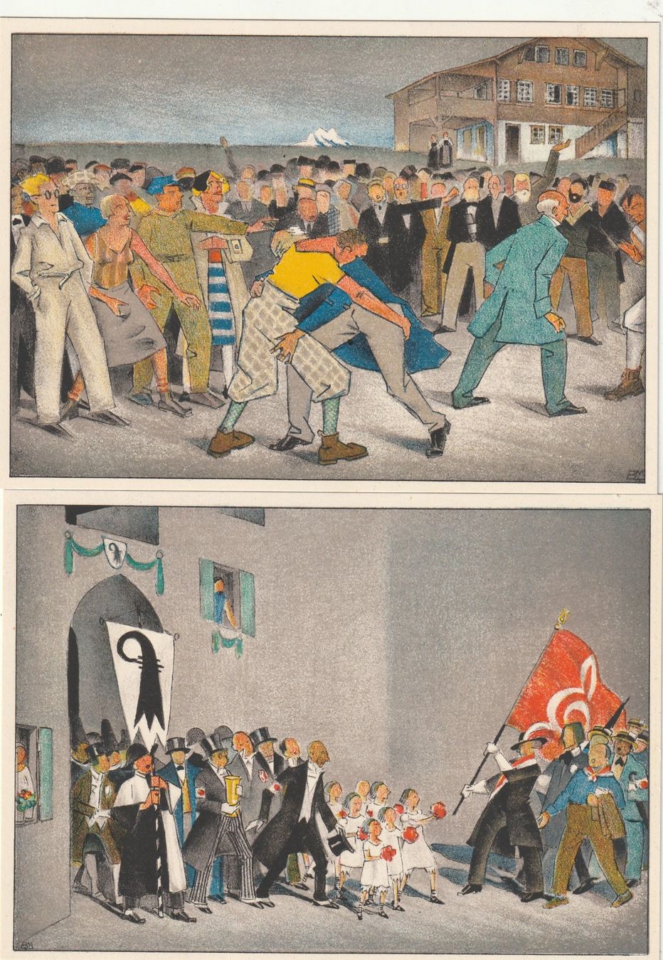Cartes postales: 8 Ak Basel Eidg. Sängerfest 1935 – D'occasion à Rorschacherberg par fratovi2