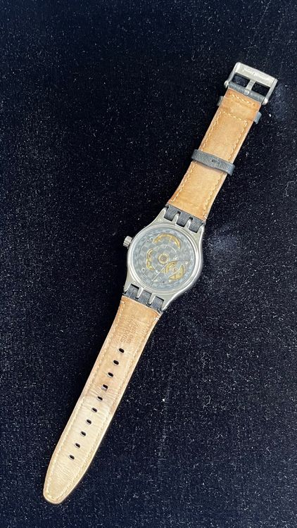 Swatch Orologi: Swatch Automatik Uhr, Lederarmband – Usato da Grenchen venduto da chththl 3