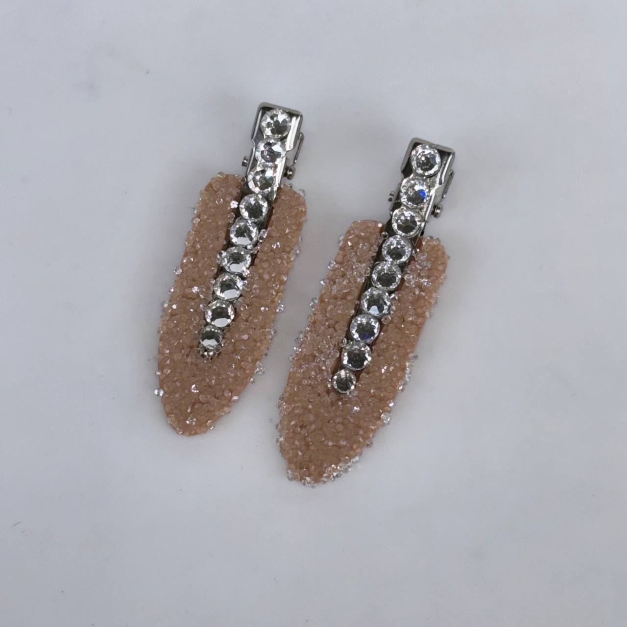 Accessori per capelli: Handgefertigte Haarspangen in Hellbraun mit Strass – Nuovo e nell'imballaggio originale da Küsnacht ZH venduto da hof_sdk9 2