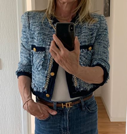 Veste en tweed et denim taille S