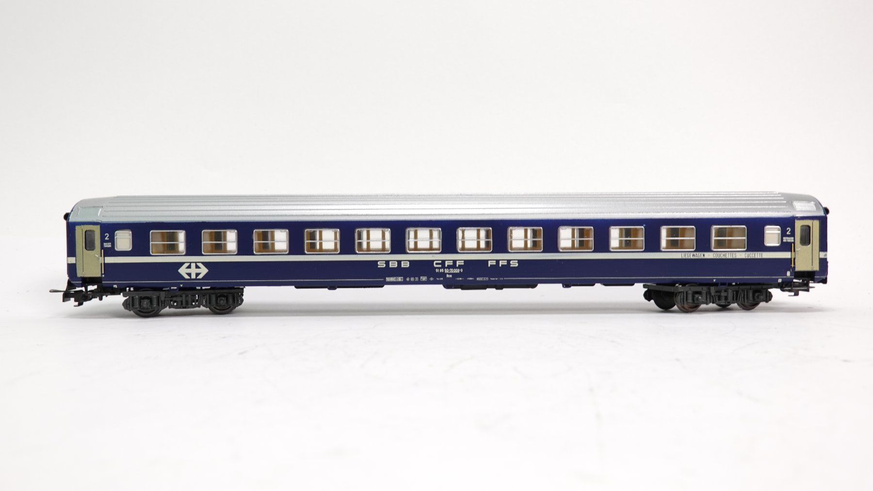 Liliput Modellini di ferrovie: e55 Liliput SBB Ric Schlafwagen blau – Usato da Thun venduto da evinka_gmbh 3