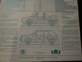 Prospekt Preisliste Ausstattung VW Volkswagen Golf Cabriolet