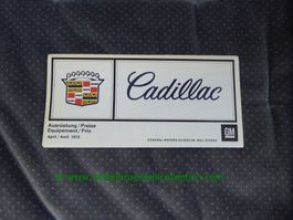 Cadillac Modellprogramm 1973/04 deutsch/französisch GM-Biel