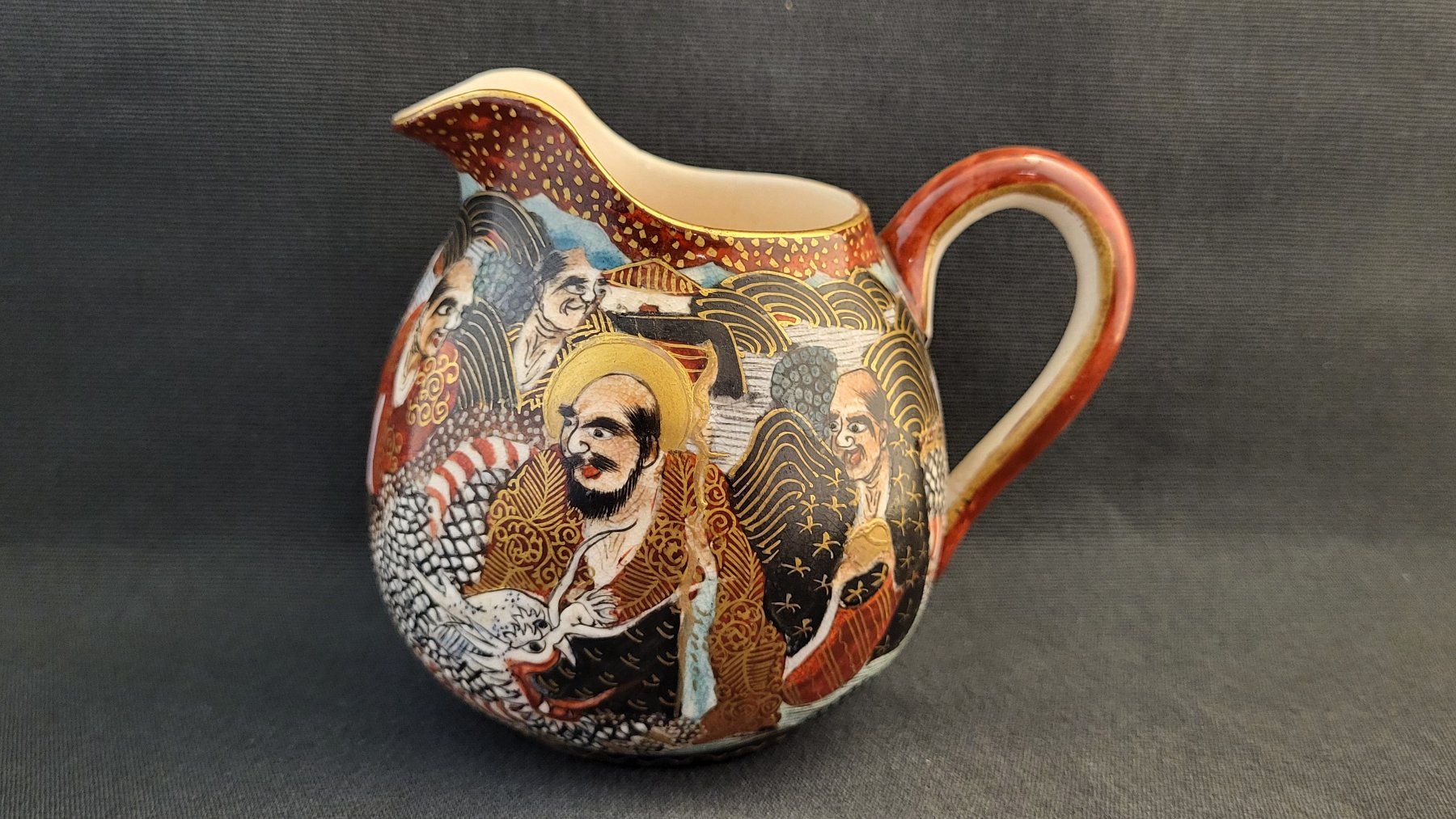 Figuren: Satsuma-Sahnekännchen, handbemalt Japan – Gebraucht aus Basel von spinne02