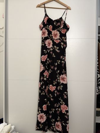 Sommerkleid Blumenmuster schwarz rosa Grösse M