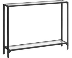 Schmaler Konsolentisch, 100cm Beistelltisch, Flurtisch Glas