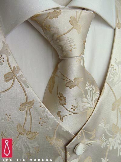 Gilet Da Sposa Color Crema Con Motivo Paisley In Un Set - Foto 9