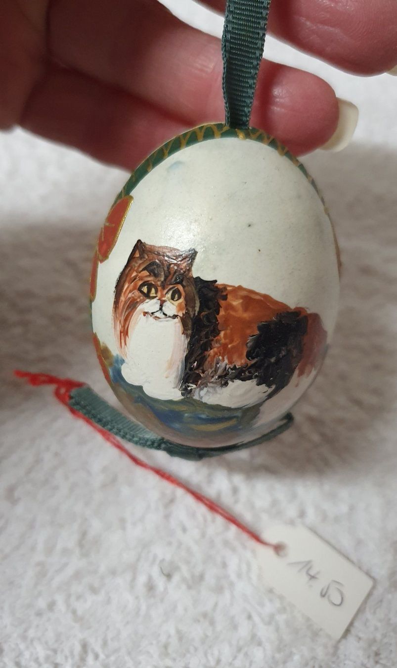 Tutte le decorazioni: Neu: 2x handbemalte Eier Katzen + Servietten – Nuovo (secondo la descrizione) da Muri AG venduto da spezielle_geschenke 4