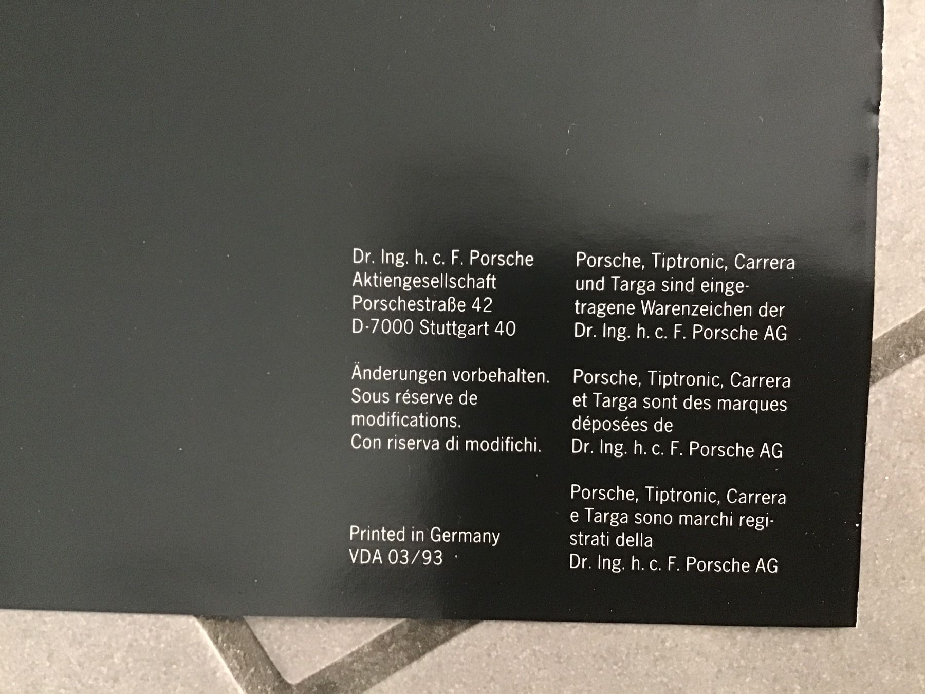 Porsche Documenti: Porsche Posterprospekt März 1993 – Usato da Scherzingen venduto da Starseller62 5