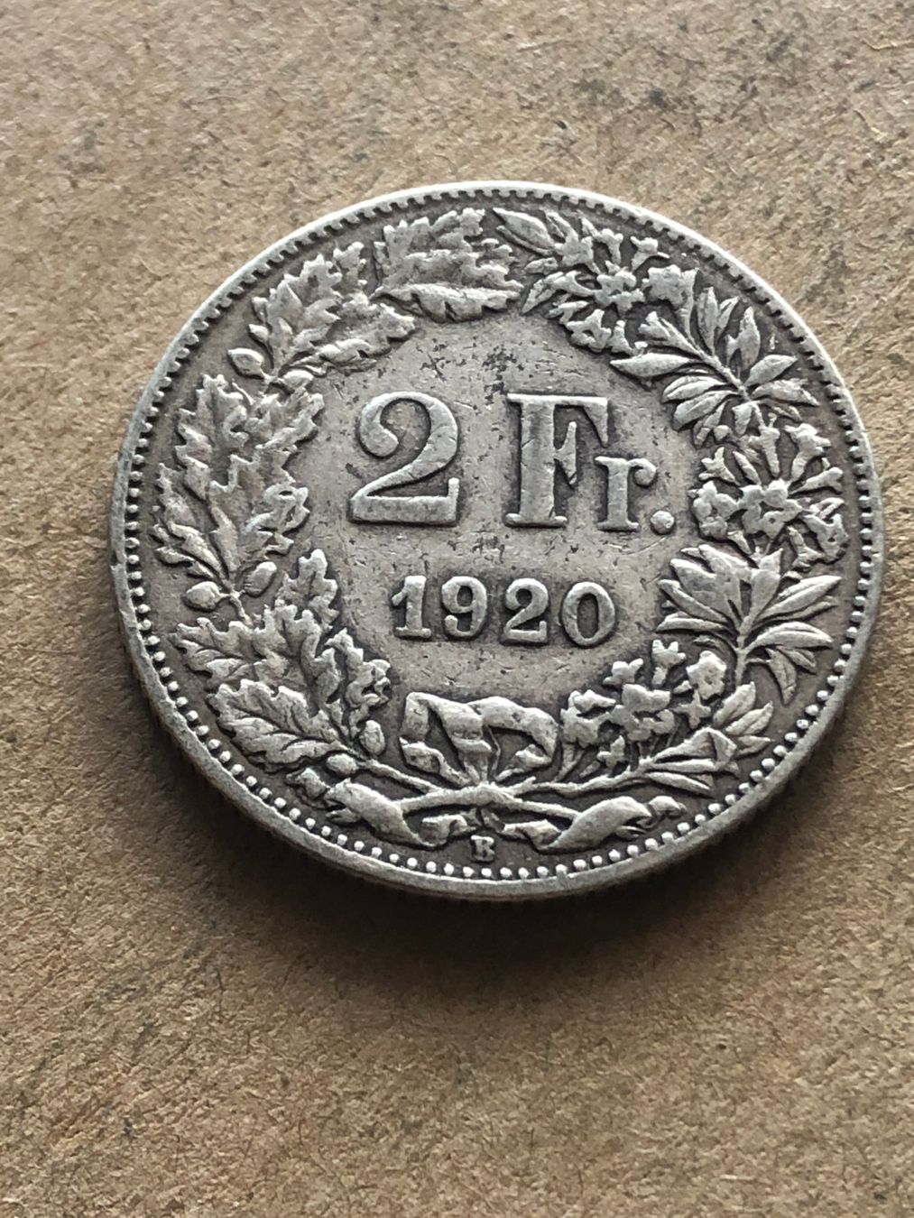 Alle Münzen: 2 Fr. 1920 – Gebraucht aus Schötz von Odpa