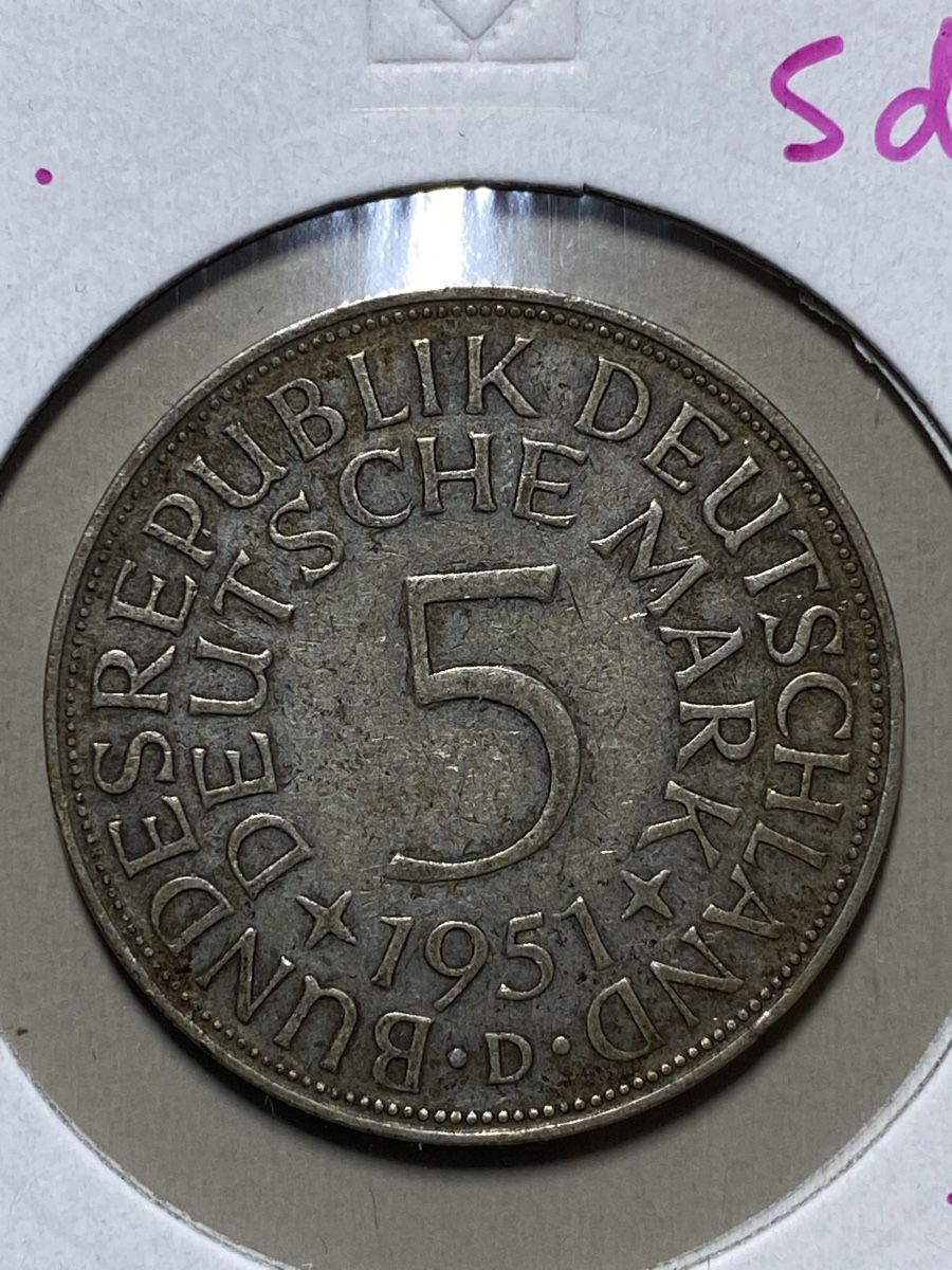 Tutti le monete: Allemagne - 5 DM - 1951 - AG  – Usato da Payerne venduto da Mike1682 1