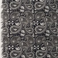 Ital. Designer Baumwolle Elastan 1.65x1.50m Paisley Skull