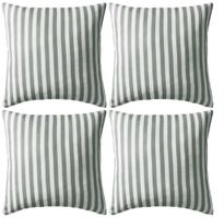 4 x grau/weiss gestreifte Kissen 45x45cm Neu