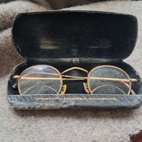 Antike Lesebrille mit Etui, Optiker Koch Frauenfeld, Rarität