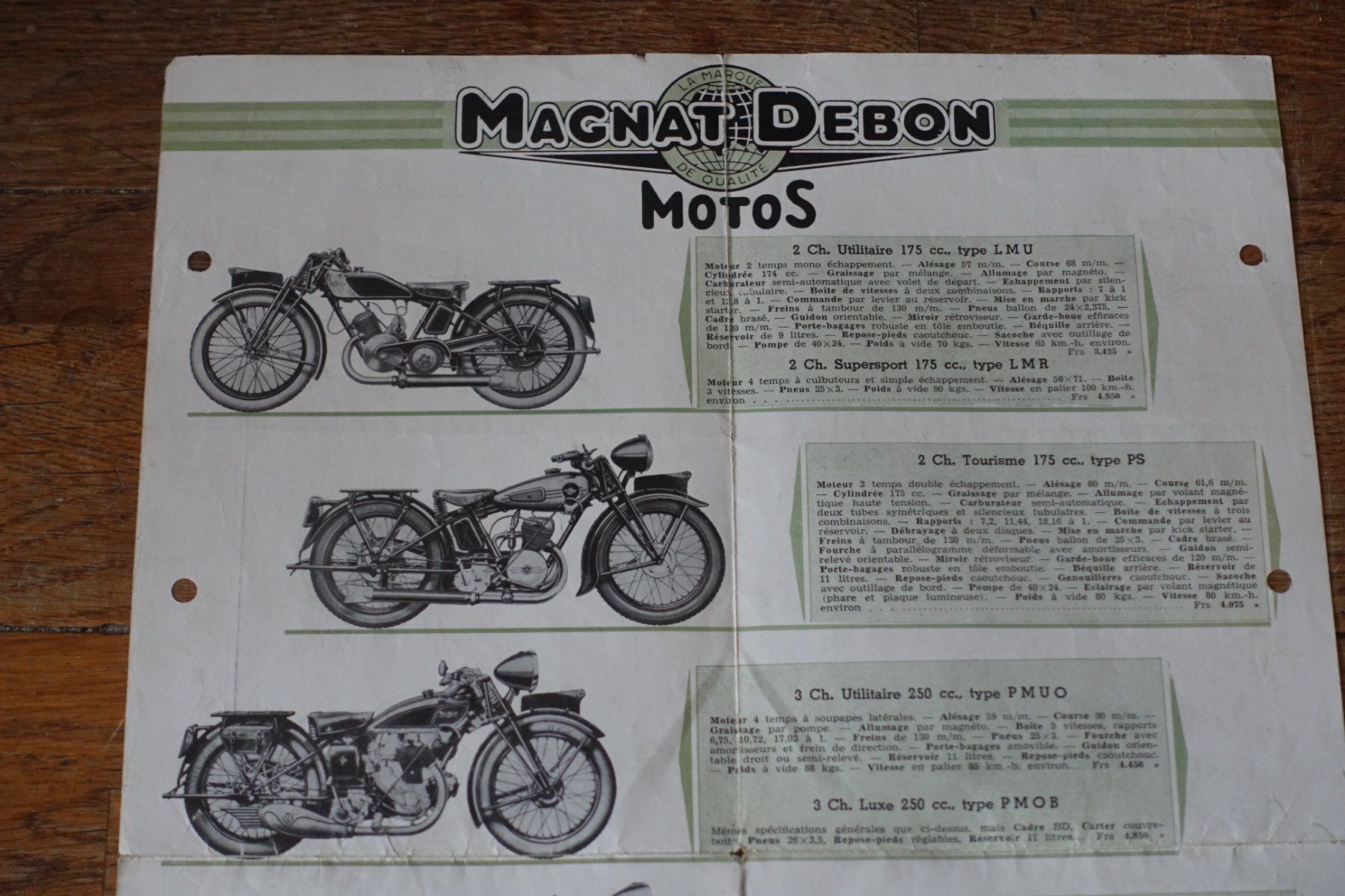 Sonstiges zum Sammeln & Seltenes: MOTO  MAGNAT  DEBON  1938  BROCHURE  OLDTIMER – Gebraucht aus Bellevue von  1