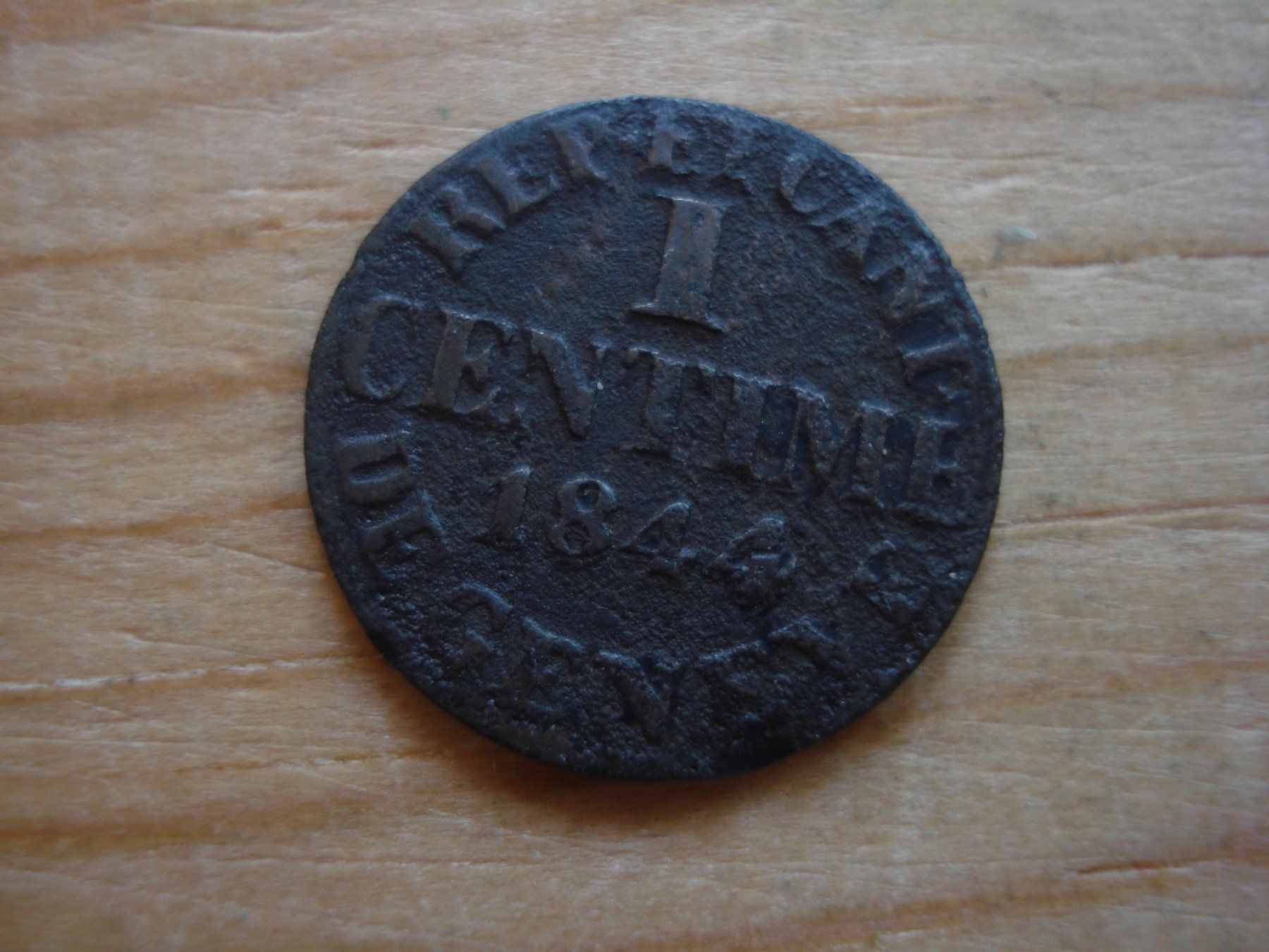 Toutes les monnaies: (P2) Genève 1 centime 1844 – D'occasion à Erlach par Net-Coins