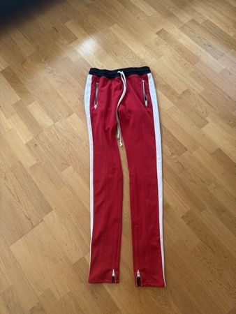 Fear Of God Red Track Pants with Zips - Size Medium!