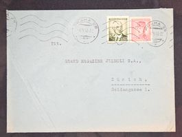CL25 Enveloppe + Timbre Tchécoslovaquie 1946