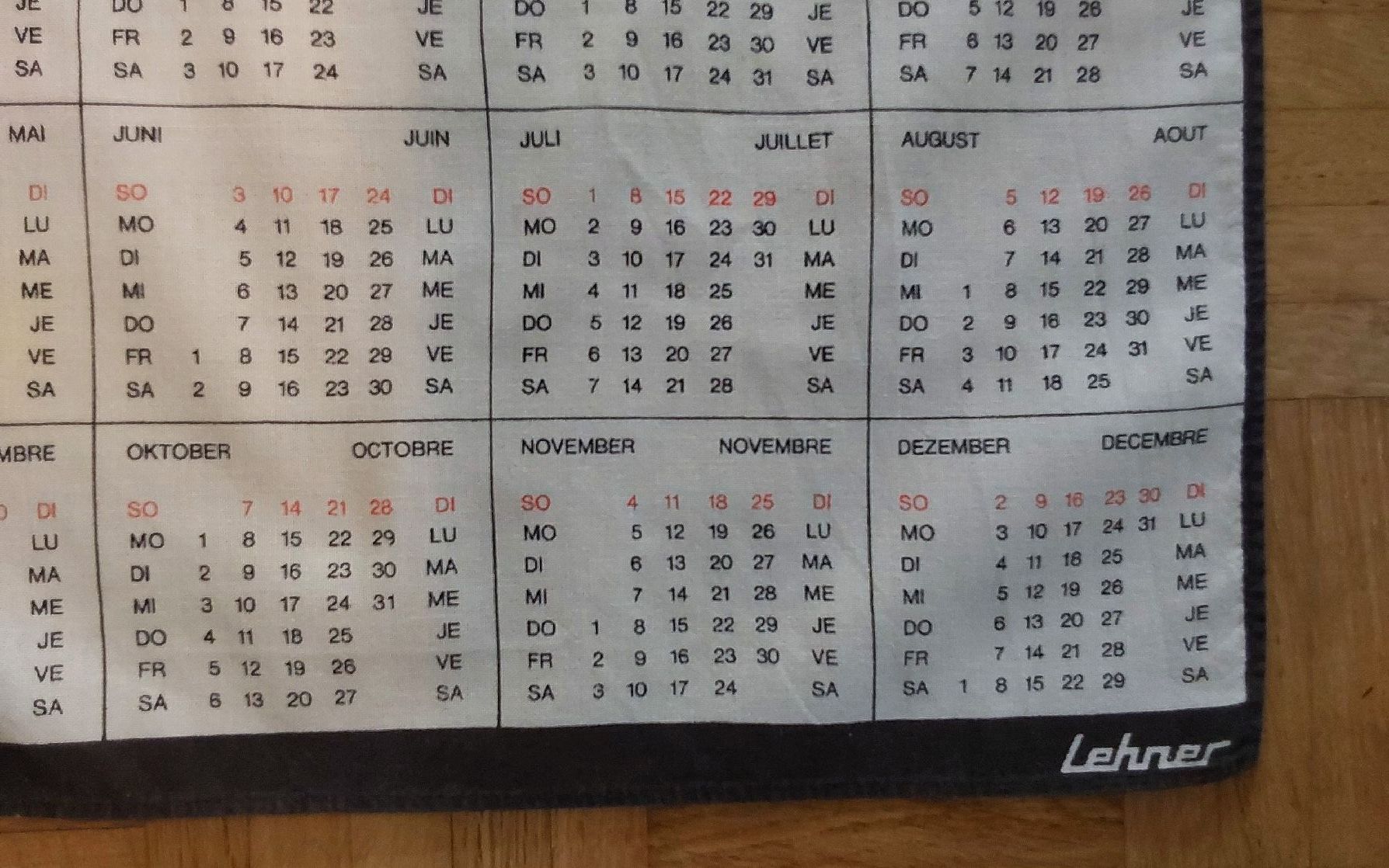 Strofinacci: Küchentuch Lehner Motiv Kalender 1973 – Usato da Köniz venduto da scopello12 1