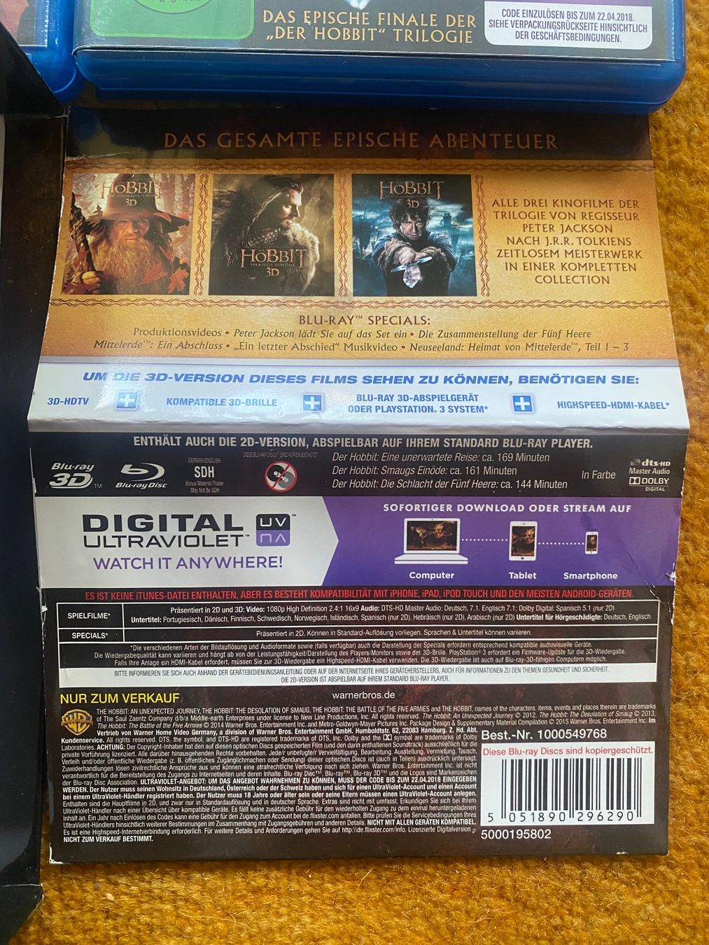 Tutti i DVDs: Hobbit Trilogie -  Blu-ray 3D & 2D- Top Zustand – Usato da Zuerich venduto da Pop 1