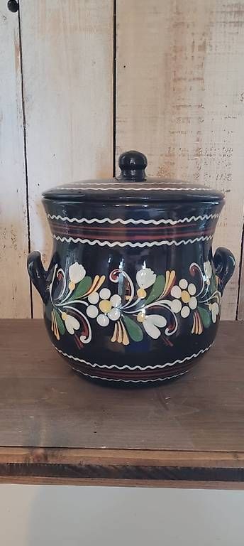 Töpfe: Keramiktopf mit Deckel floral, traditionell – Gebraucht aus Biberist von FarbAder 3