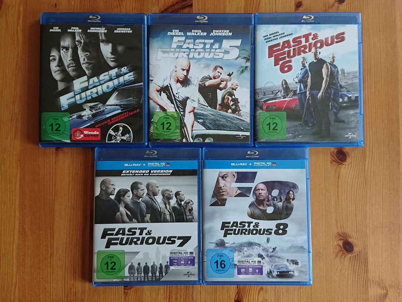 Tous les DVDs: FAST & FURIOUS 4 bis 8 auf Blu-Ray – D'occasion à Wilderswil par Exebub