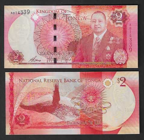 Banconote: Tonga  2  Paanga  Bankfrisch – Nuovo (secondo la descrizione) da Gordola venduto da coinsandnotes