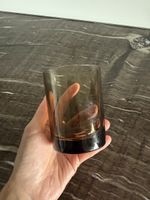 Trinkglas rauchfarbenes Glas schlicht guter Zustand
