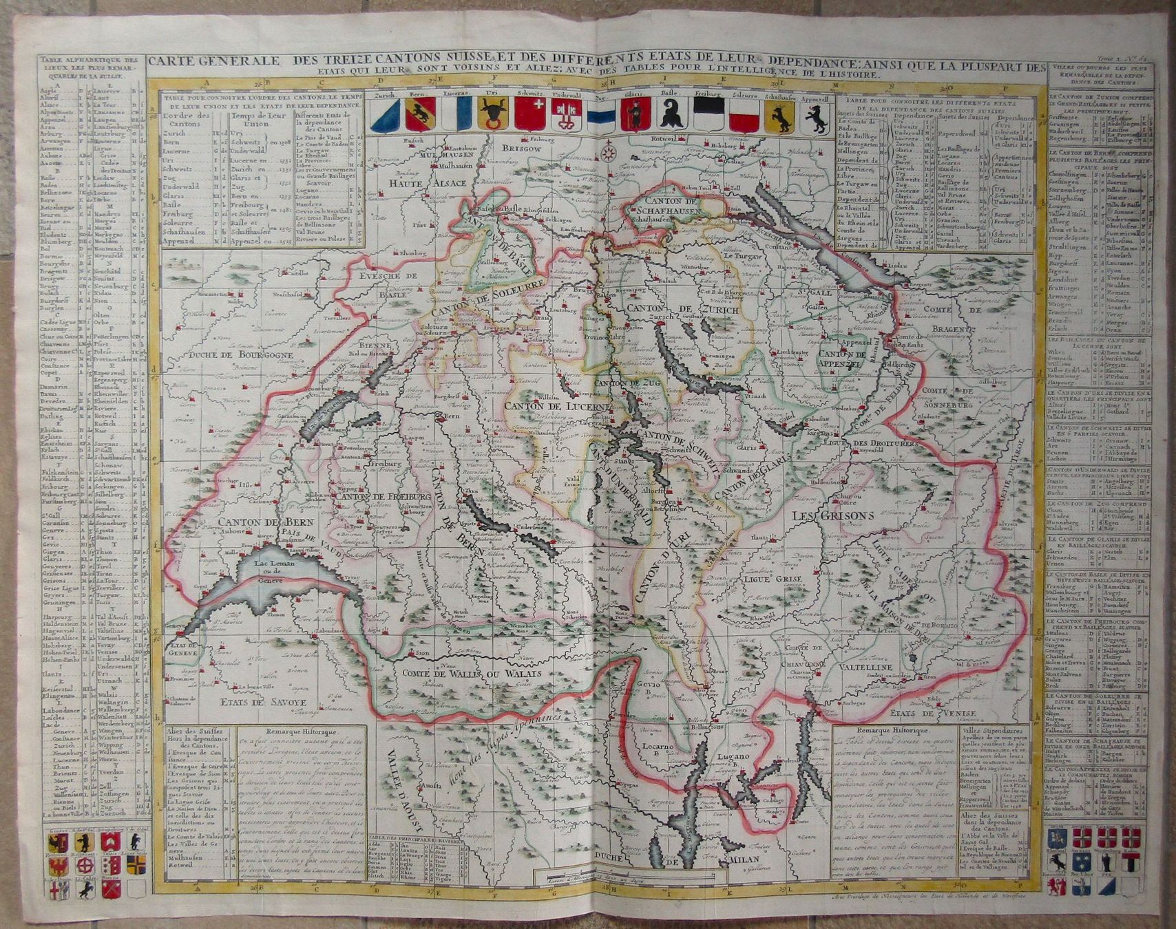 Cartine & Atlanti: Kupferstichkarte der Schweiz von Chatelain 1708 – Usato da Rafz venduto da booksell