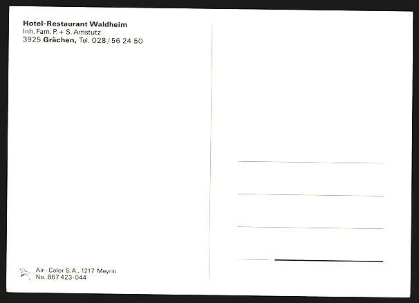 Cartoline postali: Grächen, Hotel-Restaurant Waldheim Fam. – Usato da Berlin venduto da bartko-reher 1
