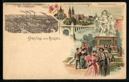 Litho Basel, Strassburg Denkmal, Münste