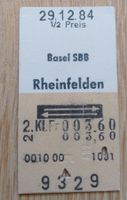 Billette Schweiz Basel SBB Rheinfelden 1/2 Preis 2. Kl. 9329