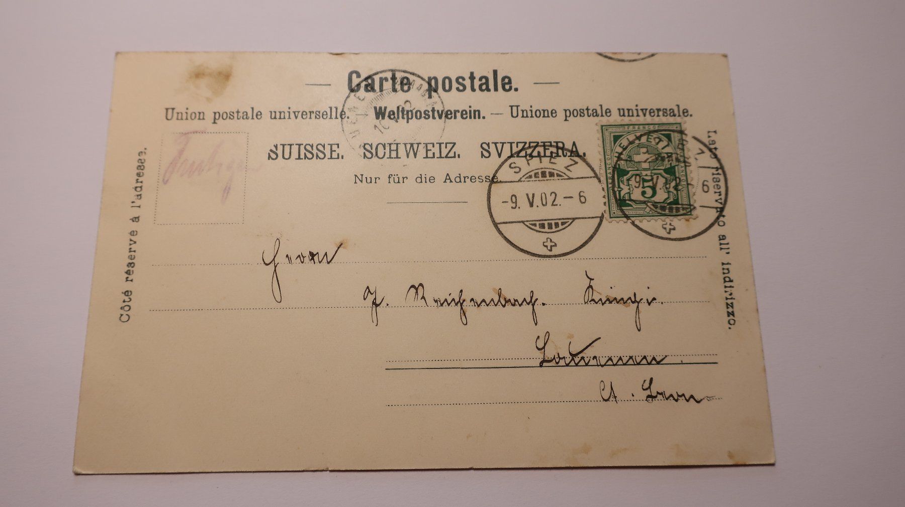 Ansichtskarten: Frutigen Kirche 1902 – Gebraucht aus Cormoret von Pascalll2001 3