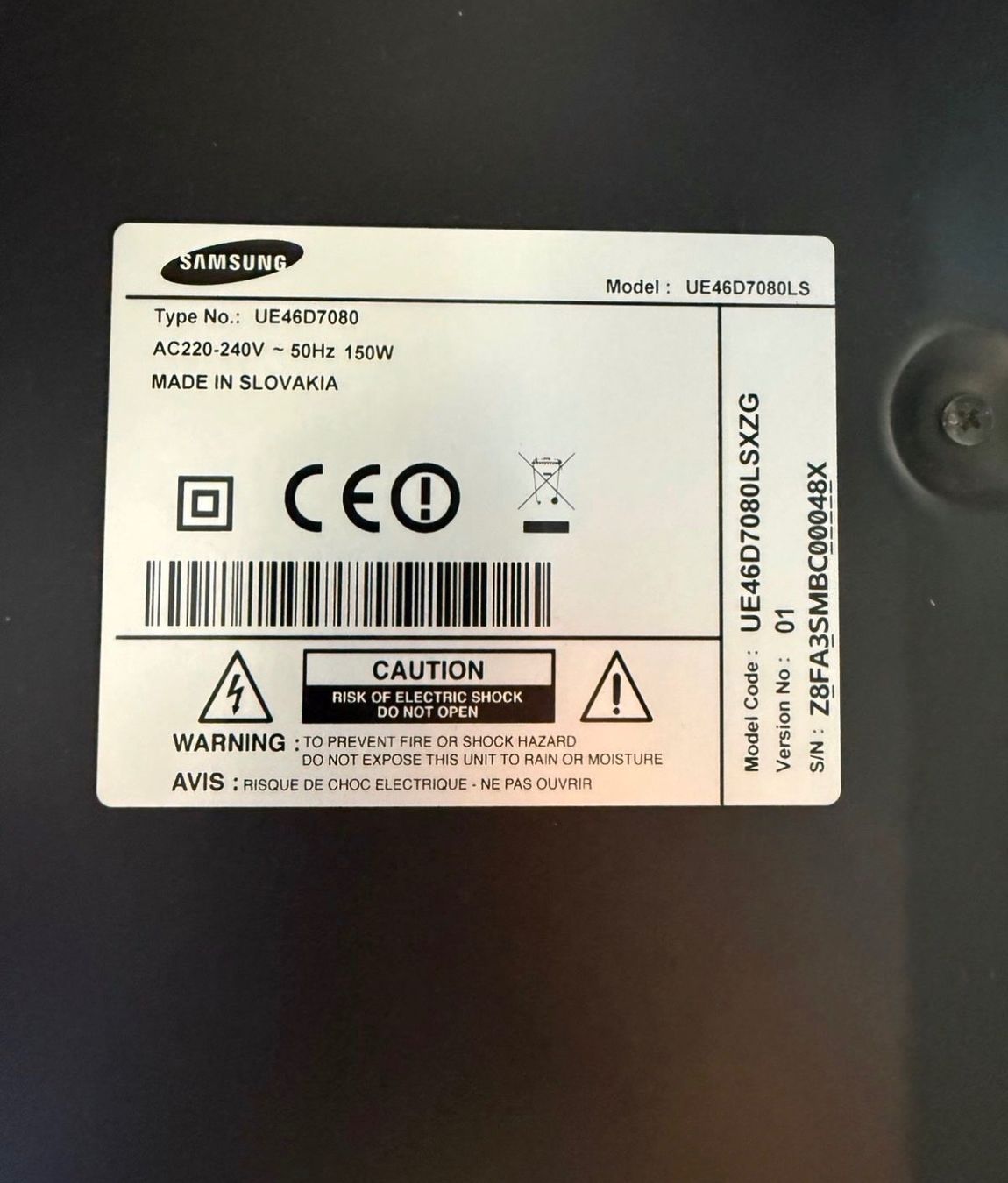 Appareils TV: Samsung TV UE46D7080 LCD – D'occasion à Willisdorf par sonnenwende04 4