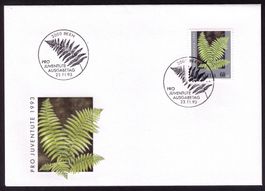 1993_J329_Pro Juventute_MAXIMUM-FDC_3x Wurmfarn_ERSTTAG !