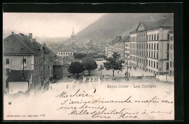 Cartoline postali: AK Saint-Imier, Les Collèges, 1901 – Usato da Berlin venduto da bartko-reher