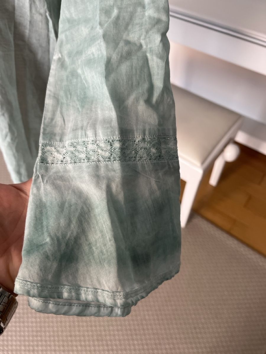 Nile Camicette: Bluse, Nile, Türkis mit Rüschen, M – Usato da Solothurn venduto da Bobesch08 2