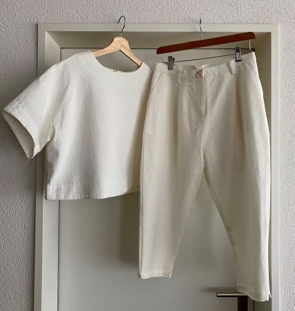 NEU Damen Leinen Anzug Weiss Gr. M