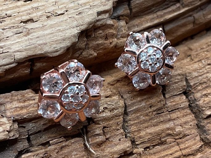 Ohrringe & -stecker: Ohrstecker mit Morganit, Sterlings. rotvergoldet – Neu (gemäss Beschreibung) aus luzern von Alpendorf1 1