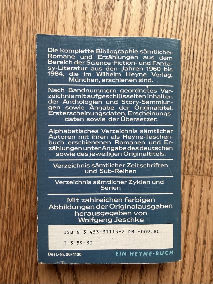 Libri: Science Fiction Jubiläums Band Heyne 1960-1985 Programm – Usato da Hünenberg venduto da Paddels 2
