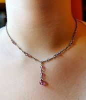 Collier ras-le-cou en métal argenté