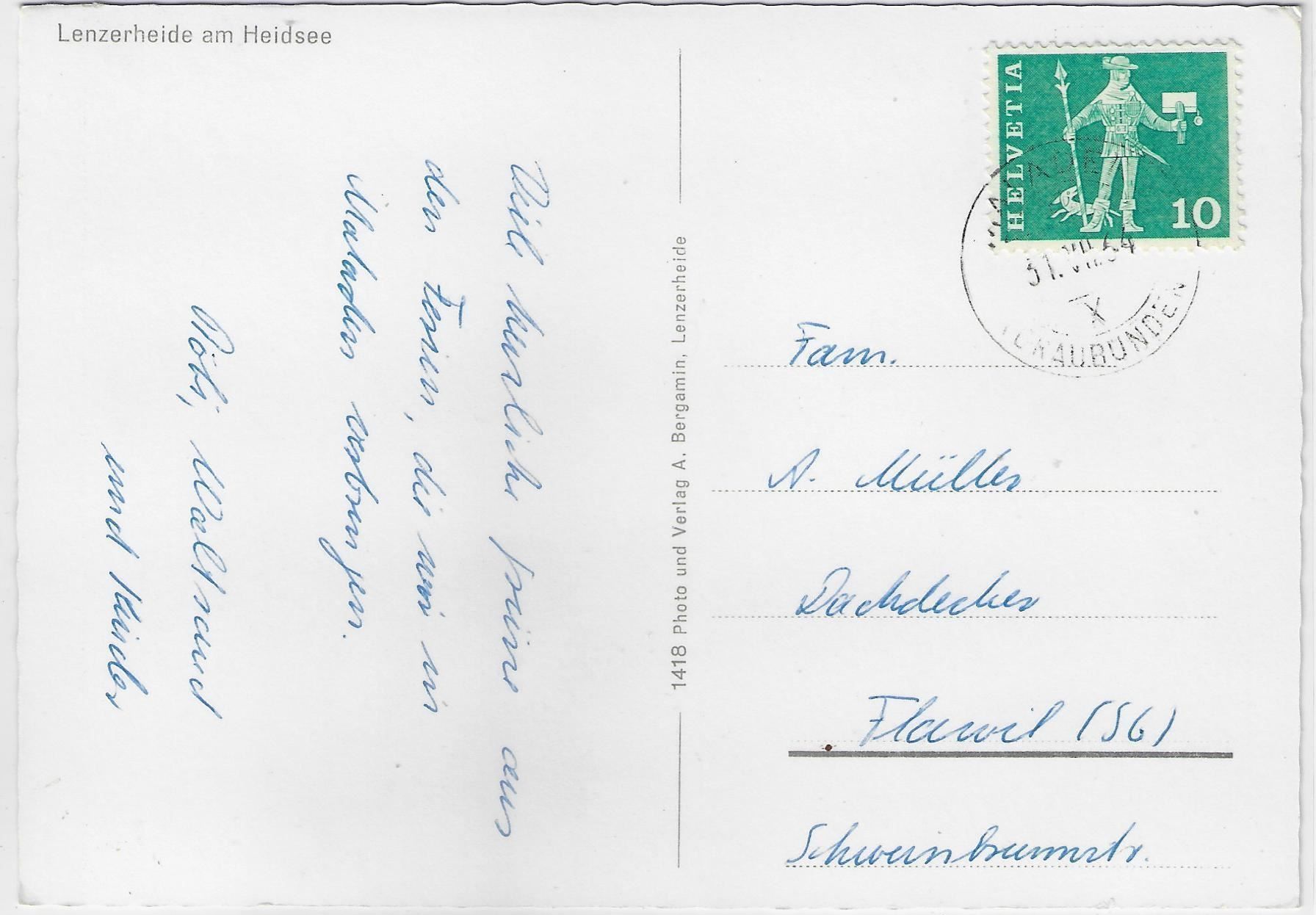 Cartoline postali: Lenzerheide am Heidsee – Usato da Ettingen venduto da Kartenplanet 1
