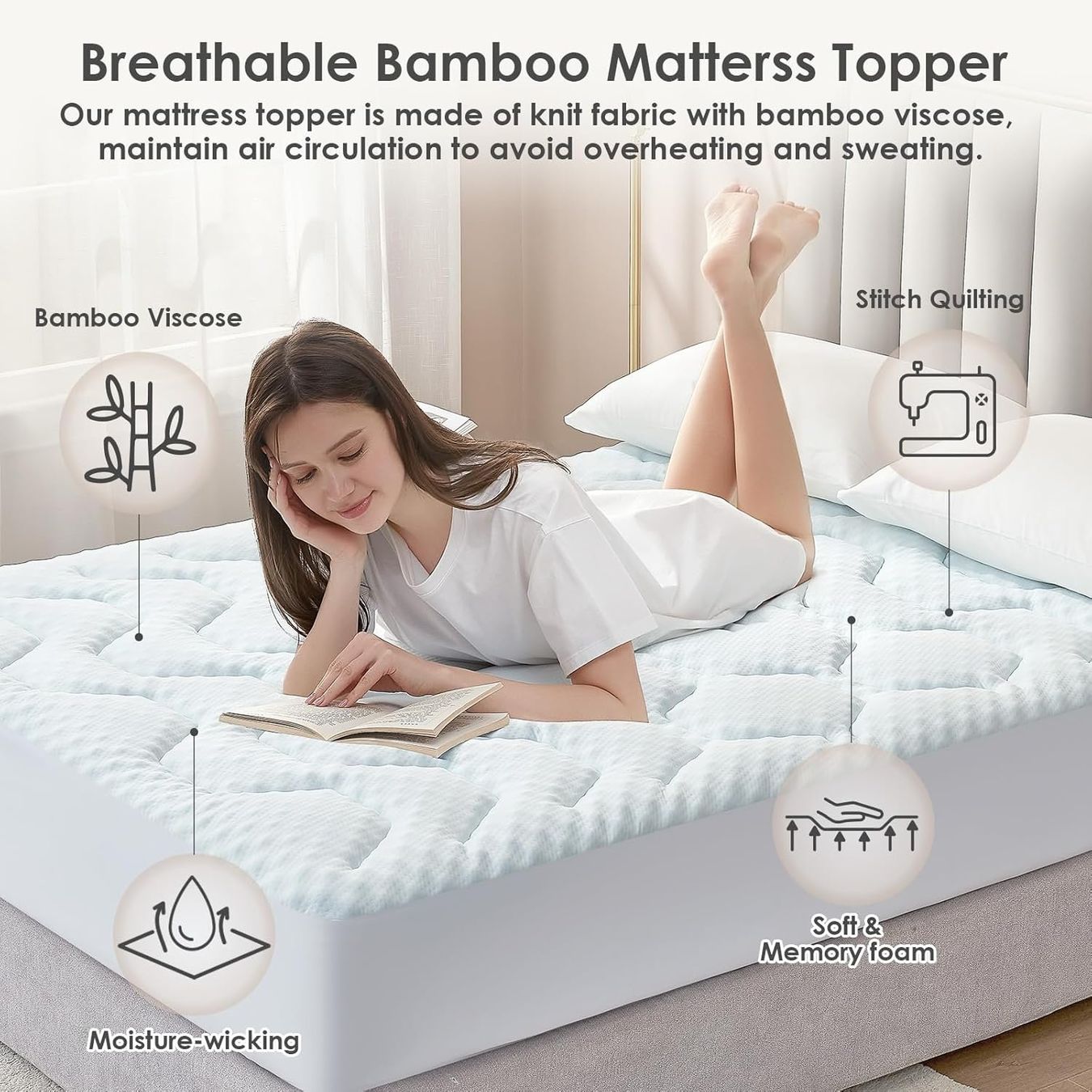 Matratzen: Gel Topper Boxspringbett Matratzentopper Memory Foam 90x200 – Neu und originalverpackt aus Herisau von Zevora 8