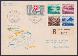 PP 1952, Satz-FDC deutsch, B56-B60, Bern nach Bienne